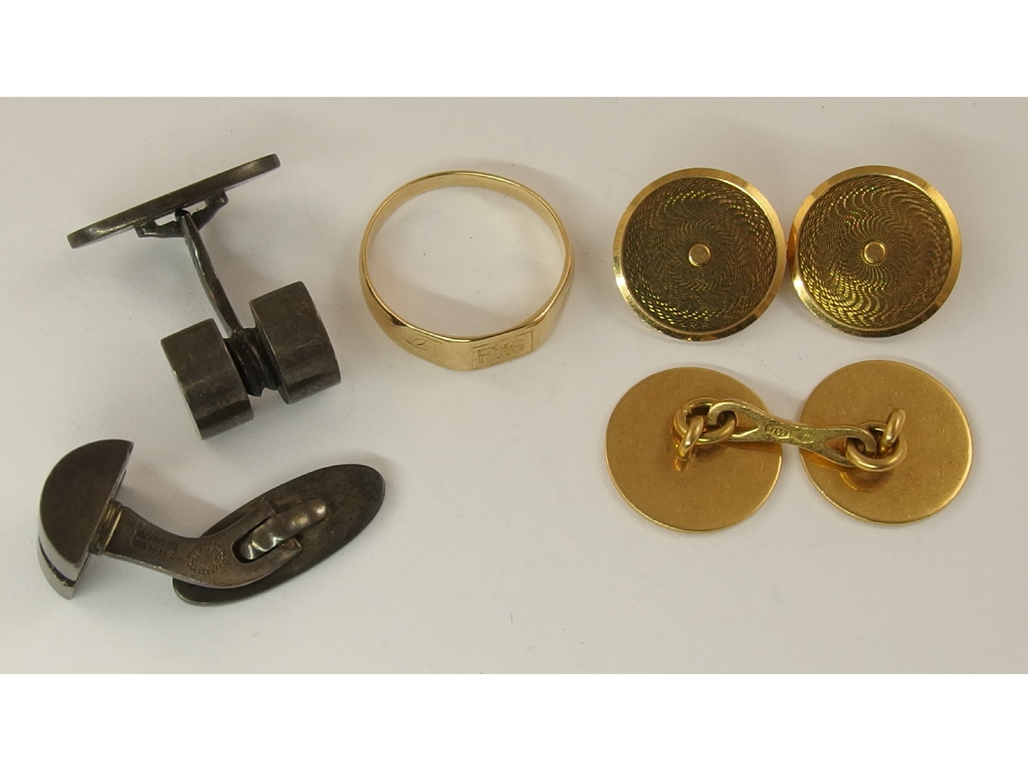 Appraisal: GEORG JENSEN CUFFLINKS WITHDRAWN A pair of ct gold cufflinks