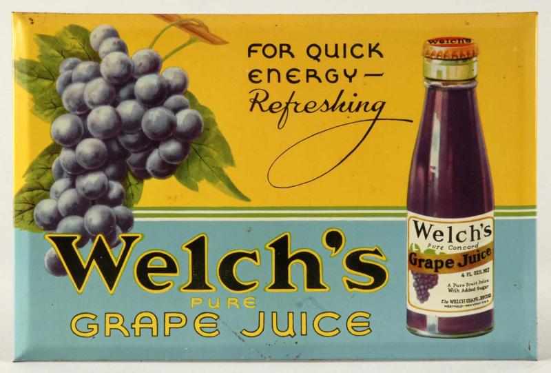 Appraisal: Tin Over Cardboard Welch's Grape Juice Sign Description s Retains