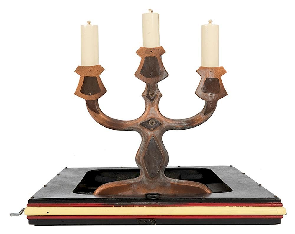 Appraisal: Vanishing Candelabrum Vanishing Candelabrum Glendale California Loyd ca Faux bronze