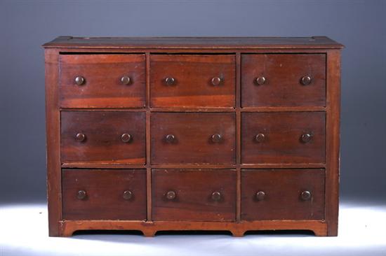 Appraisal: CANADIAN MIXED WOOD VESTMENT CHEST OF DRAWERS th Century Rectangular