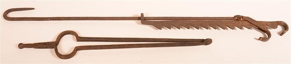 Appraisal: Two Pieces of Early th Century Iron Two Pieces of