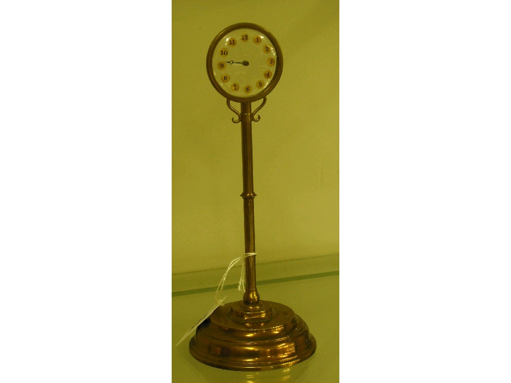 Appraisal: Novelty brass mystery clock fitted with a London watch movement