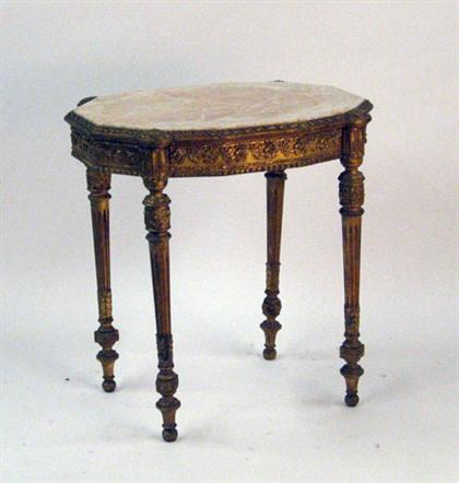 Appraisal: Louis XVI style giltwood center table th century The white