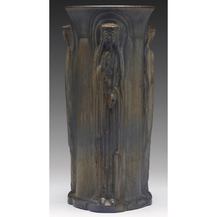 Appraisal: Rookwood vase large form with three gothic figures in relief