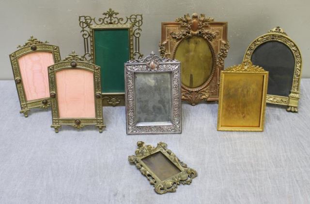 Appraisal: Assorted Antique Frames Including bronze brass and silverplate frames possibly