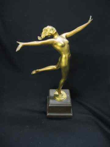 Appraisal: Jennings Brothers Deco Bronzed Statue nude woman '' tall plus