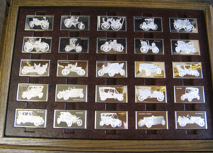 Appraisal: STERLING SILVER SET A CENTENNIAL CAR INGOT COLLECTION minted by