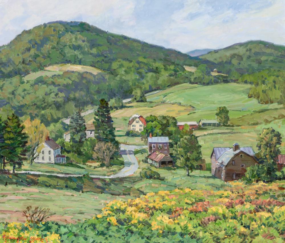 Appraisal: STAPLETON KEARNS American b Krusch's Farm Cambridge Vermont oil on