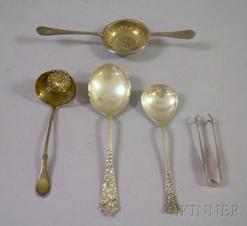 Appraisal: One Silver Plated and Four Sterling Serving Items a Gorham