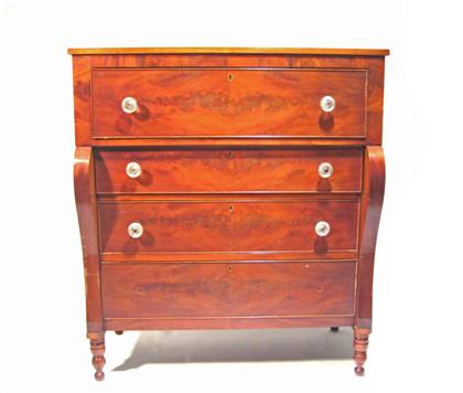 Appraisal: late Classical cherrywood chest of drawerspennsylvania circa