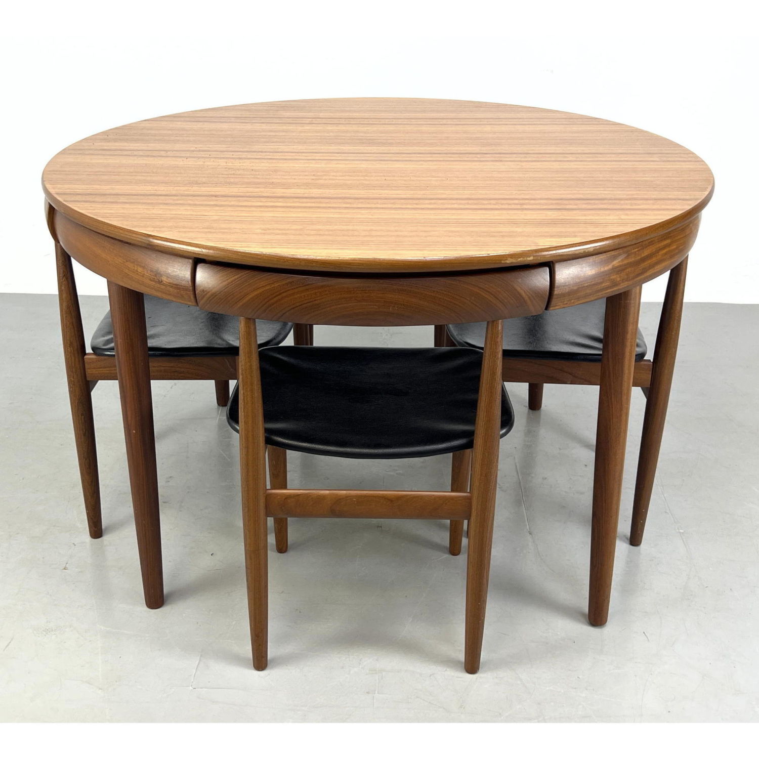 Appraisal: FREM ROJLE Dining Table and Chairs Danish Teak Modern Four