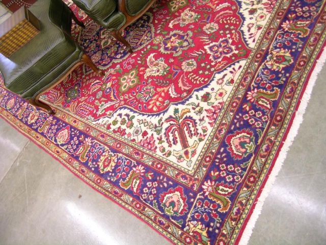 Appraisal: 's vintage Oriental rug Persian Tabriz pattern ' x '