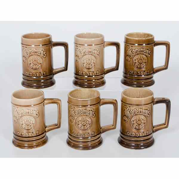 Appraisal: Bavarian Rookwood Glazed Beer Mugs Cincinnati a group of twelve