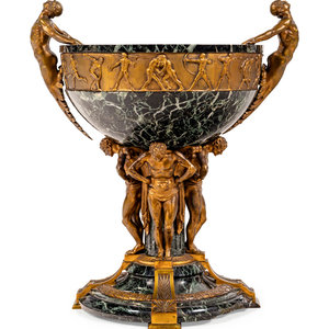 Appraisal: Jo Descomps-Cormier French - Circa centerpiece bowl gilt bronze and