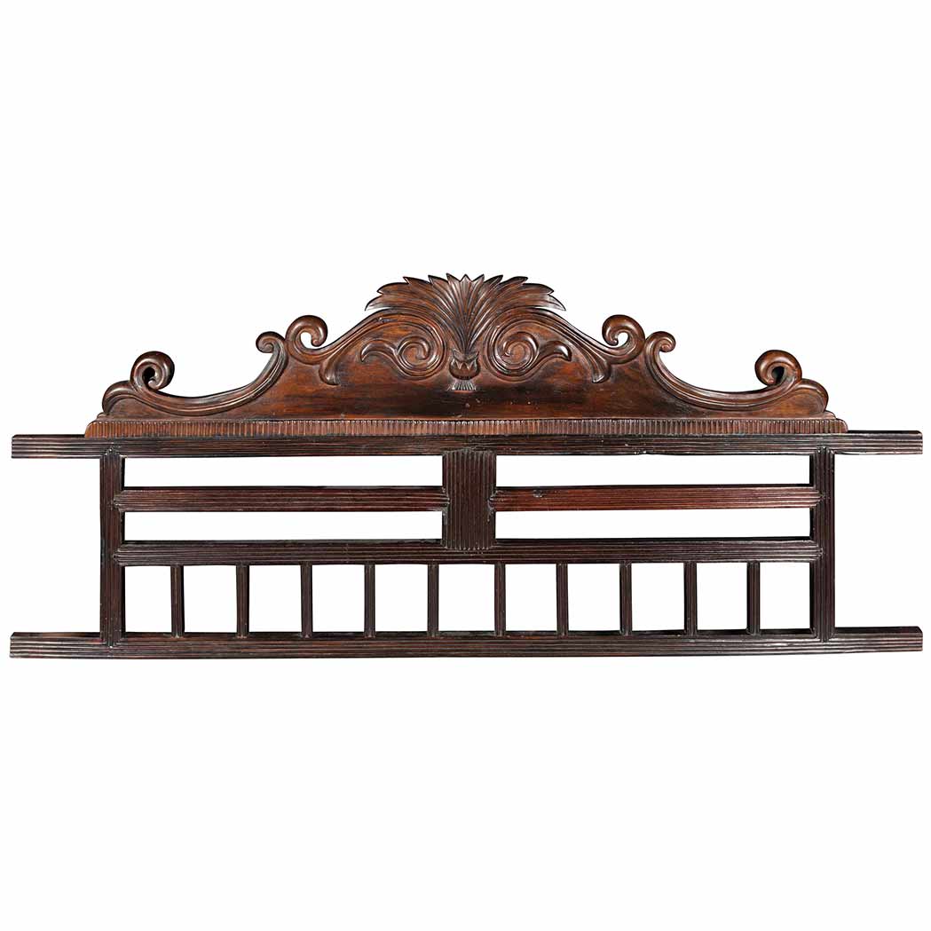 Appraisal: Mahogany Tester Bed Possibly Caribbean With reeded carved spiral posts