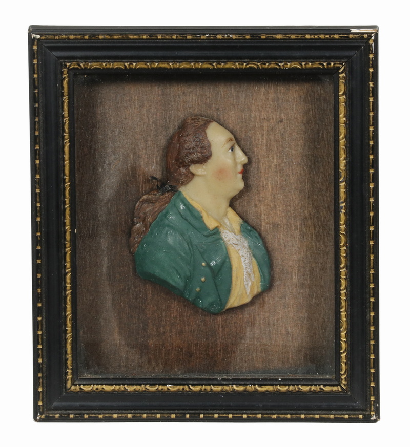 Appraisal: EARLY TH C FRENCH WAX PORTRAIT Miniature of King Louis