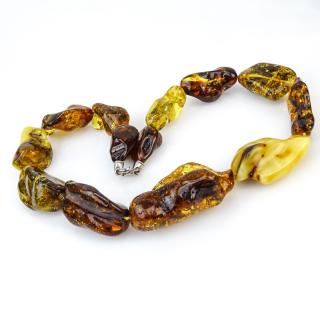 Appraisal: Vintage Polished Natural Amber Specimen Necklace Vintage Polished Natural Amber