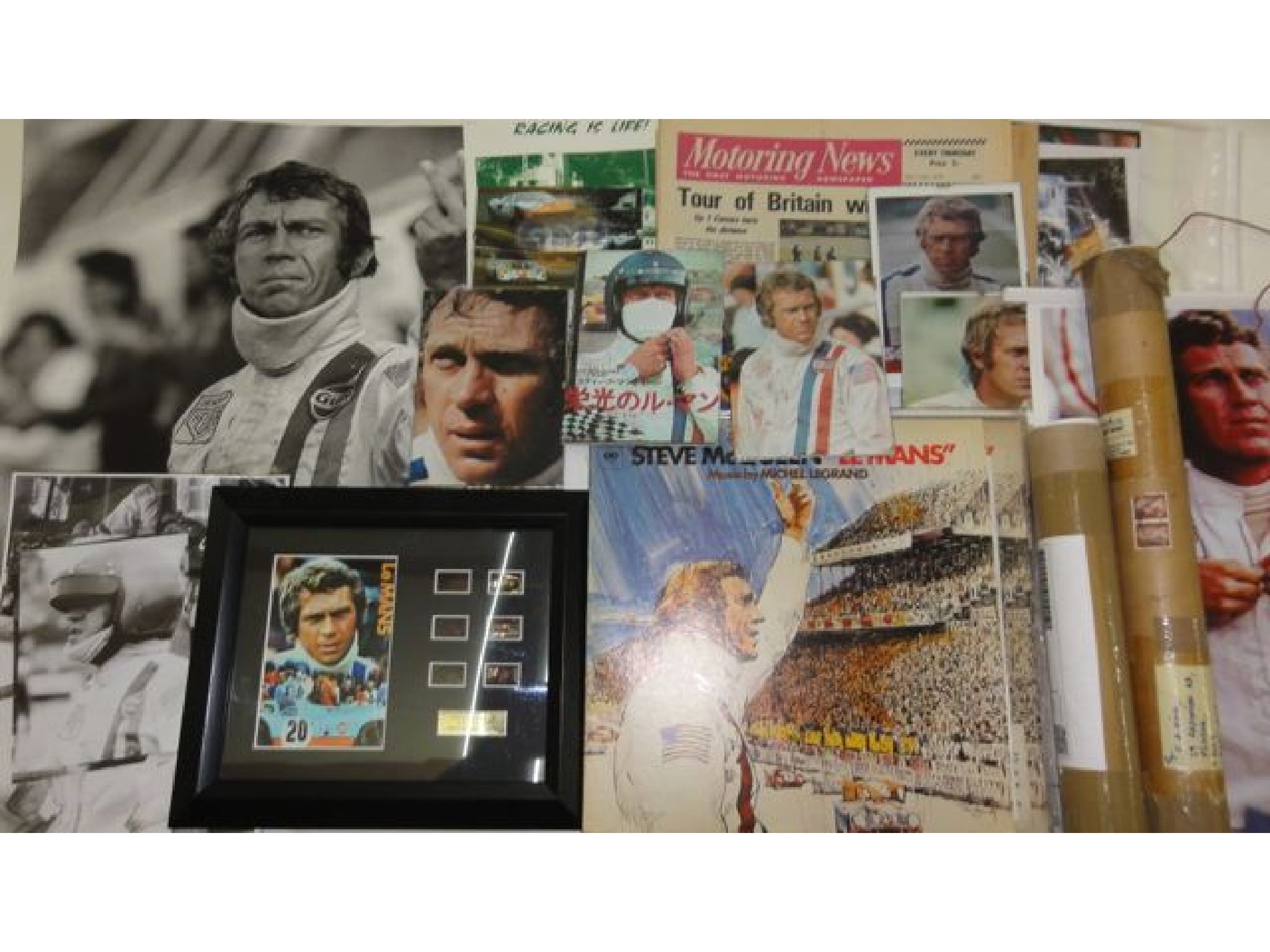 Appraisal: A collection of Steve McQueen ephemera including copies of the