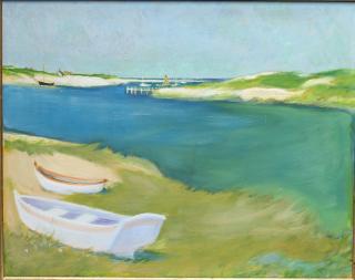 Appraisal: Signed Kathrine Chapman Cape Cod Cove oil on canvas marked