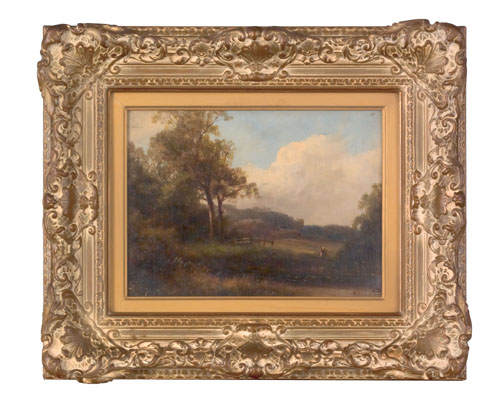 Appraisal: R Percy British th c oil on canvas landscape signed