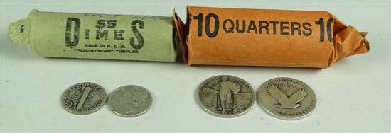 Appraisal: Roll of Standing Liberty Quarters All dates are readable to