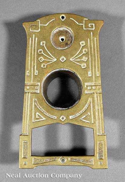 Appraisal: An Arts and Craft Brass Doorbell early th c arched