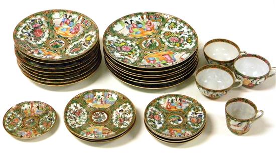 Appraisal: Chinese Export porcelain twenty seven pieces ''Rose Medallion'' pattern th