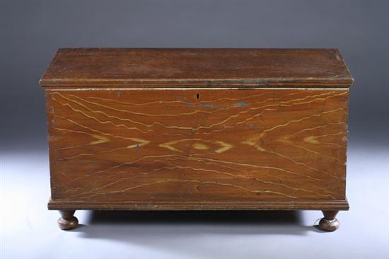 Appraisal: AMERICAN GRAIN-PAINTED BLANKET CHEST Early th century Hinged-top with mitred