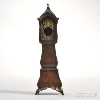 Appraisal: Dutch-inspired Burl Walnut Veneered Bombe Watch Hutch late th century