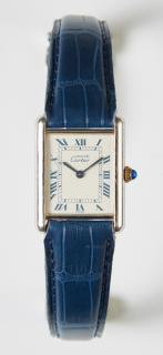 Appraisal: Sterling Cartier Quartz Tank Watch Ser Sterling Cartier Quartz Tank