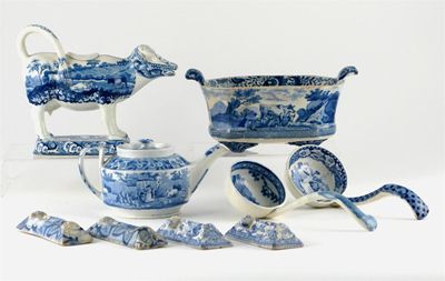 Appraisal: A small collection of blue and white pottery th century