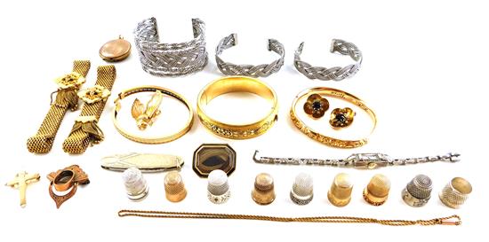 Appraisal: JEWELRY pieces of costume jewelry and accessories including gold filled