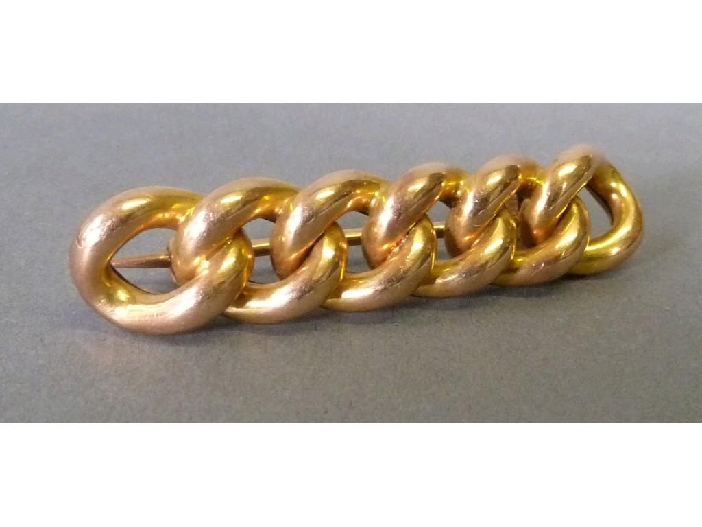 Appraisal: ct GOLD BAR BROOCH formed of six curb pattern links