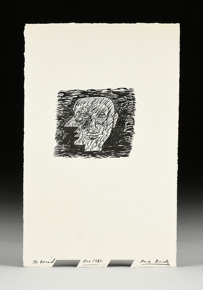 Appraisal: DEREK BOSHIER British b A DRAWING Head of Man DECEMBER