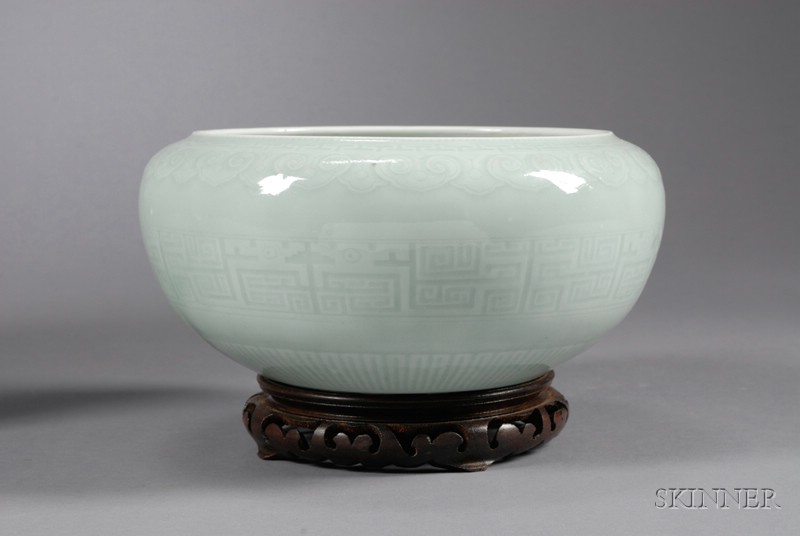 Appraisal: Celadon Bowl China th century pale green color designs of