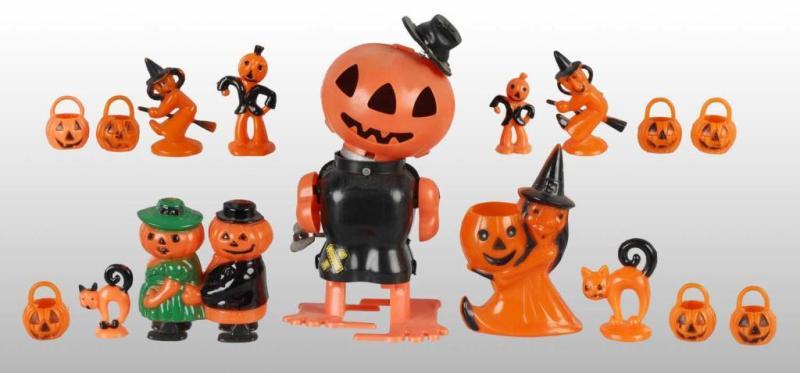 Appraisal: Lot of Plastic Halloween Pieces Description Circa s Includes wind-up