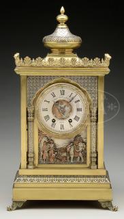 Appraisal: VERY FINE AESTHETIC MOVEMENT BRASS SHELF CLOCK VERY FINE AESTHETIC