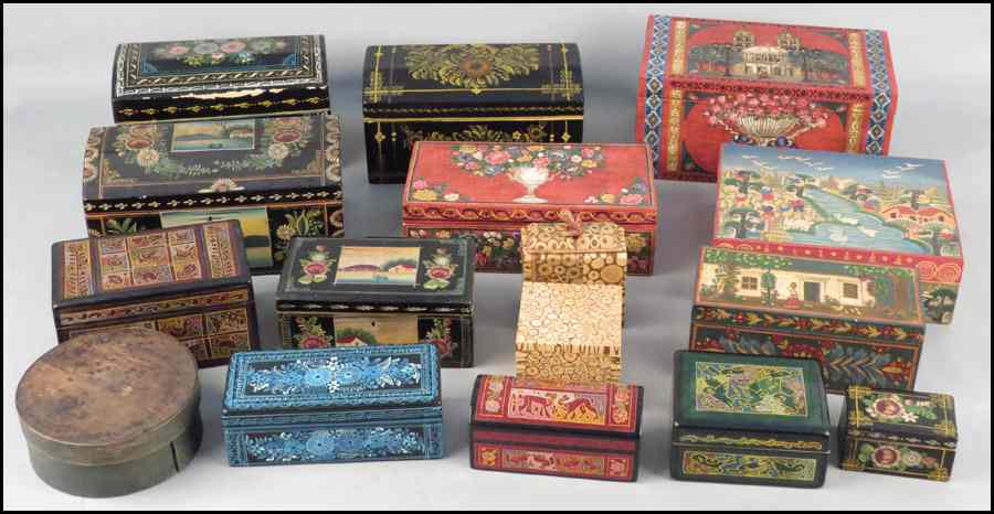 Appraisal: COLLECTION OF MEXICAN FOLK ART BOXES Condition No Specific Condition