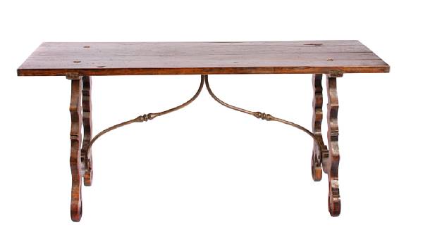 Appraisal: An Italian Baroque style trestle table height in width ft