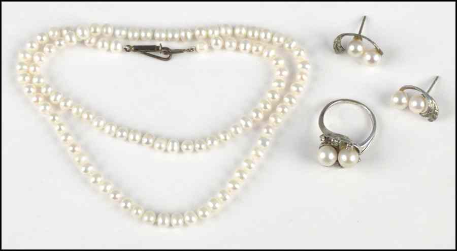 Appraisal: PAIR OF MIKIMOTO PEARL EARRINGS Together with a pearl and