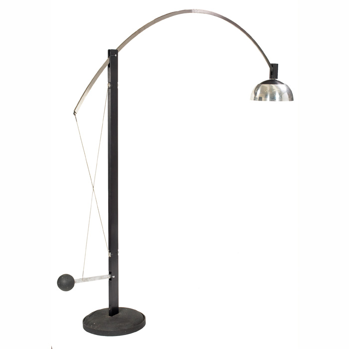 Appraisal: Robert Sonneman floor lamp polished aluminum shade supported by an