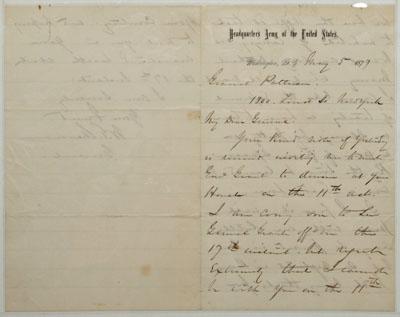 Appraisal: General William T Sherman letter ALS to General Robert Patterson