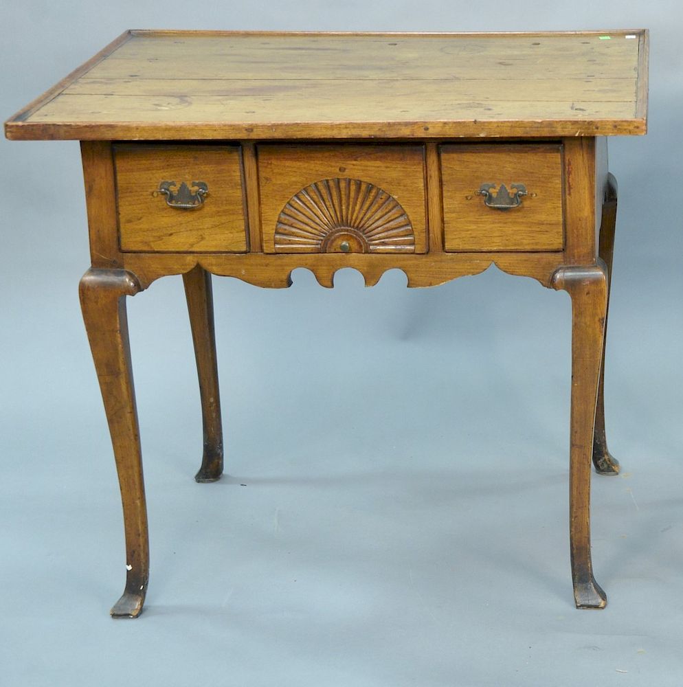 Appraisal: Queen Anne walnut lowboy having top with molded edge th