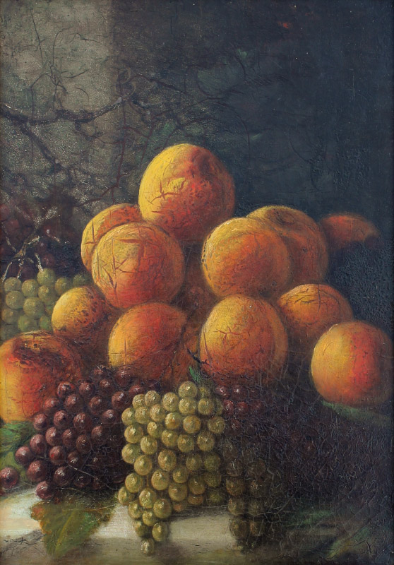 Appraisal: ANTIQUE OIL ON CANVAS STILL LIFE PAINTING OF FRUIT Oranges