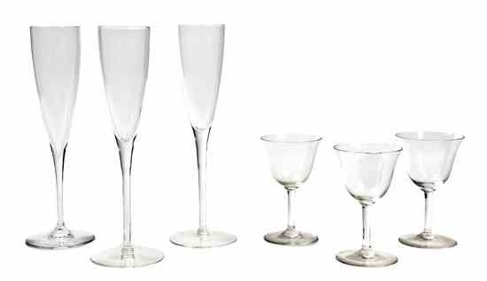 Appraisal: A Set of Twenty Glass Baccarat Flutes each of typical