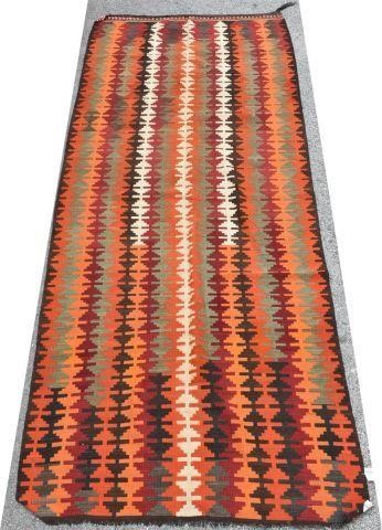 Appraisal: Hand-tied Turkish wool Nomadic Kilim rug approx ' l '