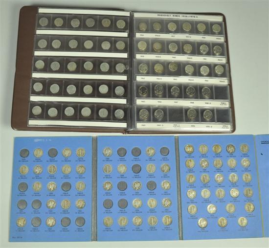 Appraisal: Mercury Roosevelt Dime Collection Mercury Dime collection housed in Whitman