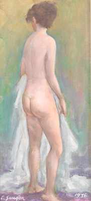 Appraisal: Clyde J Singer American - Nude Oil on double thick