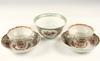 Appraisal: BOWLS AND SAUCERS - Five piece lot includes a pair