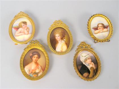 Appraisal: Group of five small German porcelain plaques late th early